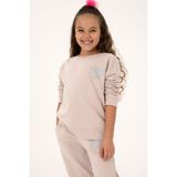 U.S. Polo Assn. Kız Çocuk Taş Simli Baskı Detaylı Bisiklet Yaka Basic Sweatshirt 50314289-VR049 - Taş1 - 10 - 11 Yaş