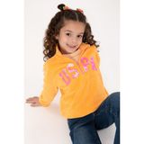 U.S. Polo Assn. Kız Çocuk Turuncu Yarım Fermuarlı Pul Payetli Sweatshirt 50318062-VR244 - Mango - 4 - 5 Yaş