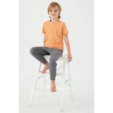 U.s. Polo Assn Light Yellow Texture Sarı Erkek Çocuk Kısa Kol Pijama Takım - 7-8 Yaş - Kavun