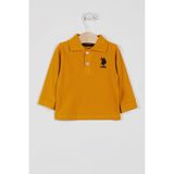 U.S. Polo Assn. Lisanslı Classic Hardal Erkek Bebek Uzun Kol Yakalı Sweatshirt