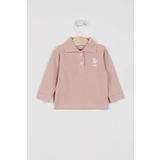 U.S. Polo Assn. Lisanslı Classic Pudra Bebek Uzun Kol Yakalı Sweatshirt
