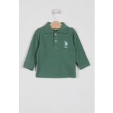 U.S. Polo Assn. Lisanslı Classic Yeşil Erkek Bebek Uzun Kol Yakalı Sweatshirt