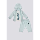 U.S. Polo Assn. Lisanslı Colorful Text Yeşil Erkek Bebek Eşofman Takımı - Su Yeşili - 2 - 3 Yaş