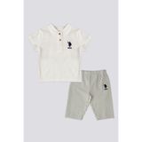 U.S. Polo Assn. Lisanslı Striped Pants Krem Erkek Bebek Takımı - 1,5 - 2 Yaş