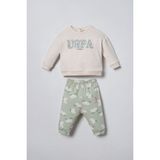 U.s. Polo Assn. Nakışlı Kız Bebek Beyaz Uzun Kol Pijama Takım USB3257-C-V1 USB3257-C-V1 - 6 - 9 Ay