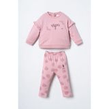 U.s. Polo Assn. Nakışlı Kız Bebek Pembe Uzun Kol Pijama Takım USB3250-C-V1 USB3250-C-V1 - 6 - 9 Ay