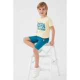 U.s. Polo Assn Original Sarı Erkek Çocuk Bermuda Takım - 14 - 15 Yaş - Limon Çiçeği