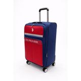 U.S. Polo Assn. Ortaboy Kumaş Valiz Lacivert-Bordo 26051