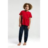 U.S. Polo Assn. Pamuk Kısa Kol Erkek Çocuk Pijama Takım 2013 - Kırmızı - 6 - 7 Yaş
