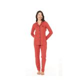U.S. POLO ASSN. Pamuklu Pijama Takımı, L, 61099-461087, Kırmızı, kadın