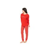 U.S. POLO ASSN. Pamuklu Pijama Takımı, L, LK&20147, Kırmızı, kadın
