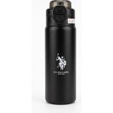 U.S. Polo Assn. Paslanmaz Çelik Termos Matara Pipetli ve Normal Içme Seçenekli Stainless 600 ml - Siyah