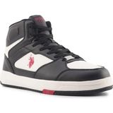 U.S. Polo Assn. Presto Hi Erkek Günlük Uzun Konçlu Sneaker Spor Ayakkabı - Beyaz - Siyah