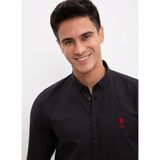 U.S. Polo Assn. Slim Fit Düz Siyah Erkek Gömlek