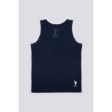U.s. Polo Assn Solid Color Lacivert Erkek Çocuk 2li Atlet - 7 - 8 Yaş - Lacivert - Beyaz