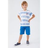 U.s. Polo Assn Stripe Pattern Mavi Erkek Çocuk Bermuda Takım - 14 - 15 Yaş