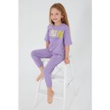U.S. Polo Assn. U.S. Polo Assn 1418 Sea Blue Kız Çocuk Kısa Kol Pijama Takım