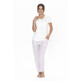 U.S. Polo Assn. U.s Polo Assn. 20019 Kadın Kısa Kollu V Yaka Pijama Takımı-Ekru