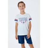 U.S. Polo Assn. U.S. Polo Assn Erkek Çocuk 2 li Bermuda T-şhirt Takım Beyaz - 14 - 15 Yaş