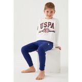 U.S. Polo Assn. U.S. Polo Assn Erkek Çocuk Beyaz Pijama Takımı US1191-C-V6 - 4 - 5 Yaş - Krem Melanj