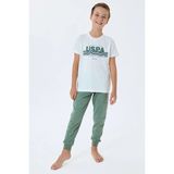 U.S. Polo Assn. U.s. Polo Assn Erkek Çocuk Kısa Kollu Pijama Takım Bej - 14 - 15 Yaş