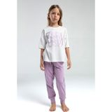 U.S. Polo Assn. U.S. Polo Assn.. Kız Çocuk Krem Kısa Kol Pijama Takım - 9 - 10 Yaş