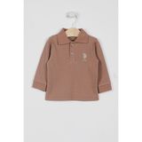 U.S. Polo Assn. U.s. Polo Assn Lisanslı Classic Açık Kahve Erkek Bebek Uzun Kol Yakalı Sweatshirt - 18 - 24 Ay - Kahverengi