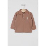 U.S. Polo Assn. U.s. Polo Assn Lisanslı Classic Açık Kahve Erkek Bebek Uzun Kol Yakalı Sweatshirt - 9 - 12 Ay - Kahverengi