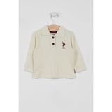 U.S. Polo Assn. U.s. Polo Assn Lisanslı Classic Ekru Bebek Uzun Kol Yakalı Sweatshirt - 6 - 9 Ay