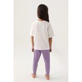 U.s. Polo Assn. U.s. Polo Assn Lisanslı Floral Text Krem Kız Çocuk Pijama Takımı