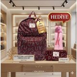 U.S. Polo Assn. Unisex Okul Sırt Çantası Lisanslı Suluk & Matara Hediye - İndigo - Bordo