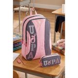 U.S. Polo Assn. Us Polo Assn Plcan 25050 2'li Unisex Okul Sırt Çantası Kalemlikli Öğrenci Günlük Seyahat Tatil Spor Yürüyüş Seyahat Gezi Kamp Günlük Çanta - Pembe