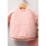 U.S. Polo Assn. Us Polo Kız Kanguru Cep Detaylı Alt Üst Takım - 2738US - Pembe - 24 Ay Pembe