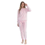 U.S. Polo Assn. US POLO LİSANSLI YUMUŞAK DOKULU KUMAŞ BİSİKLET YAKA UZUN KOLLU WELSOFT POLAR KADIN PİJAMA TAKIM