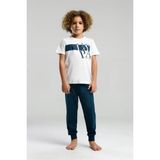U.s. Polo Assn. US2016 Beyaz Pamuklu Erkek Çocuk Kısa Kollu Pijama Takımı - 10 - 11 Yaş