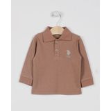 U.S. Polo Assn. USB994 Açık Kahve Bebek Uzun Kol Yakalı Sweatshirt