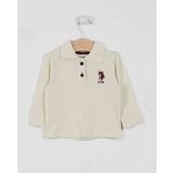 U.S. Polo Assn. USB994 Krem Erkek Bebek Uzun Kol Yakalı Sweatshirt