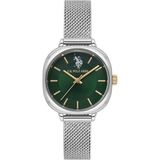 U.s. Polo Assn. USPA2087-04 Quartz Hasır Gri Yeşil Kadran Kadın Kol Saati - Renkli