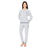U.S. POLO ASSN. Uzunkol Viskon Pijama Takımı, L, USPAREN201-28, Lacivert, kadın