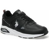 U.S. Polo Assn. Vance Unisex Siyah Cilt Spor Ayakkabı Düz Taban Kauçuk Malzeme ile Rahat Kullanım
