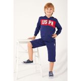 U.s. Polo Assn Zipper Detail Lacivert Erkek Çocuk Bermuda Takım - 14 - 15 Yaş