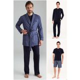 U.S POLO Us Polo Assn Erkek Lacivert Çeyiz Damat Pijama Takımı Röpdöşambırlı 5'li 12000