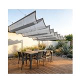 U Şekilli Teleskopik Tente File Tente, Veranda, Bahçe, Teras ve Dış Mekanlar için Paslanmaz Çelik Donanımlı Geri Çekilebilir Pergola, U 1,6 x G 4 m/L 5,24