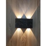 U2 Uranüs MERMER DESEN Kasa 10 WATT GÜN IŞIĞI LEDLİ Dekoratif Çift Yönlü İç - Dış Mekan Aplik