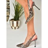 U820562207 Leopar Yılan Baskı İnce Topuklu Kadın Ayakkabı