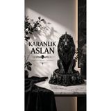 uAmor Siyah Aslan Hükümdar - Premium Tasarım Lüks Dekoratif Masaüstü Biblo 20 CM