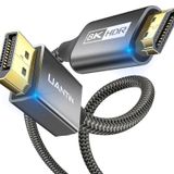 UANTIN DisplayPort - HDMI 8K Kablo (8K@60Hz, 4K@144Hz, 2K@165Hz) 6FT DP 1.4 - HDMI 2.1 Tek Yönlü Örgülü Kablo Desteği HDCP 2.3/HDR 10/DSC HP, Lenovo, Dell, AMD, NVIDIA için Uyumlu