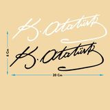 UAStudio Kemal Atatürk Imzası 2 Adet Oto Cam Yazısı 20X6 cm Araba Arkası Sticker Oto Cam Sticker Yazı - Çok Renkli - özel