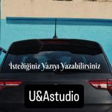 UAStudio Kişiye Özel Yazı Sticker Araç Oto Motorsiklet Ayna Uyumlu 30*8 - Çok Renkli