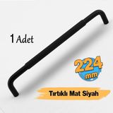 Uber Tırtıklı Mat Siyah Metal Kulp 224 Mm 22.4 Cm Mobilya Çekmece Mutfak Dolabı Dolap Kapak Kulpları